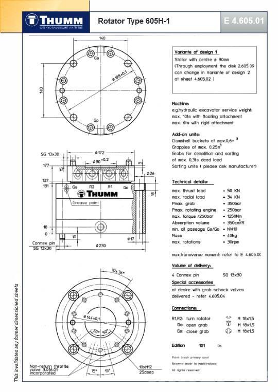 Thumm 605 H-1 Hydraulic rotator 5 Ton Rotatori