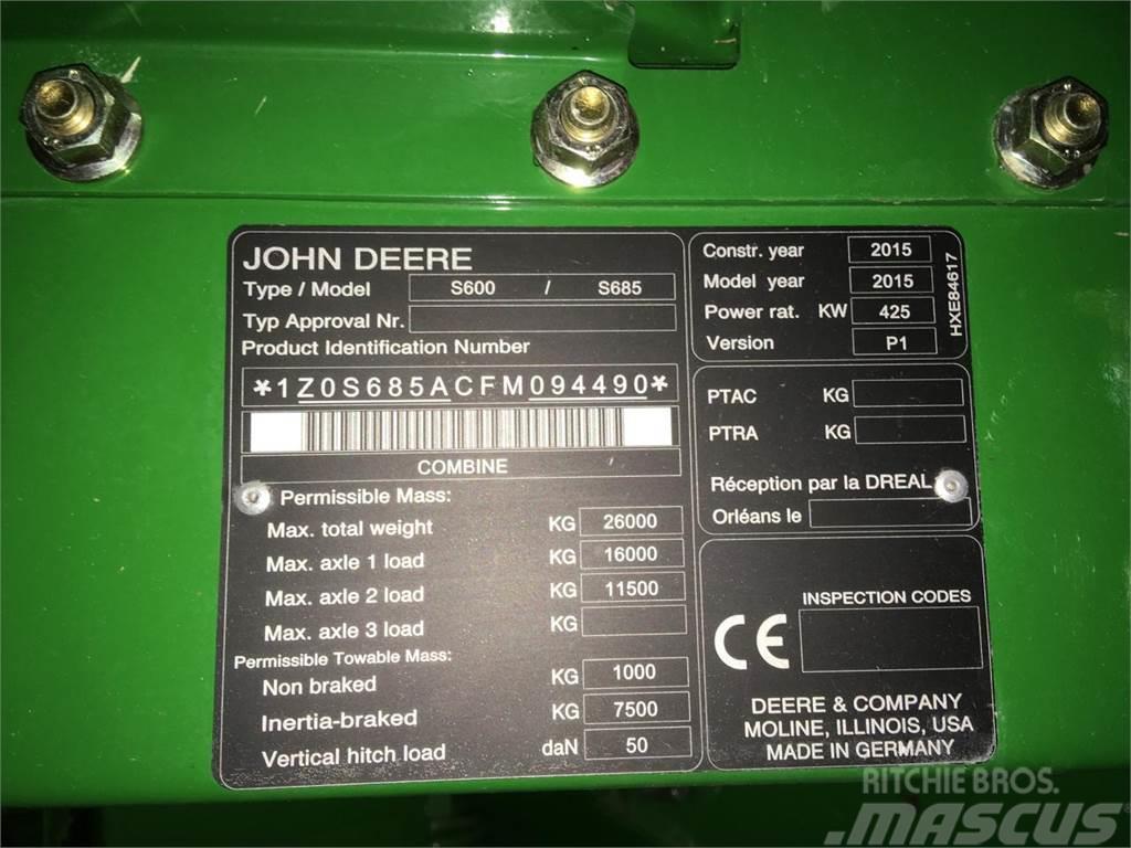 John Deere S685 Kombajni