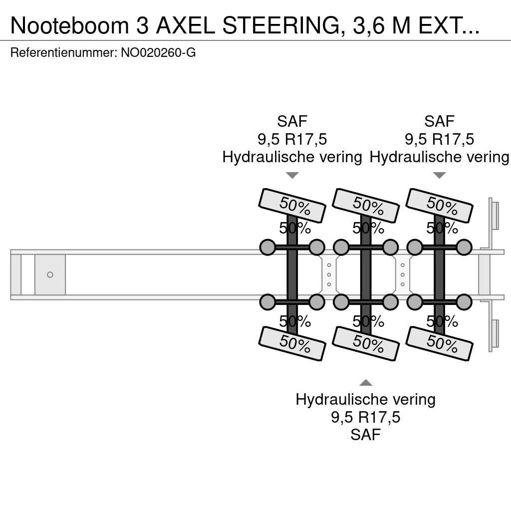 Nooteboom 3 AXEL STEERING, 3,6 M EXTENDABLE Nisko-utovarne poluprikolice