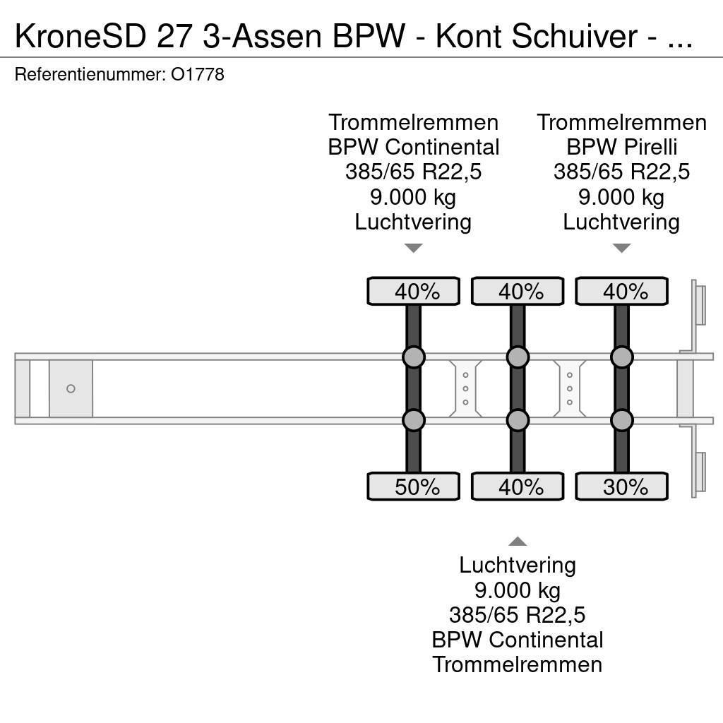 Krone SD 27 3-Assen BPW - Kont Schuiver - DrumBrakes - 5 Kontejnerske poluprikolice