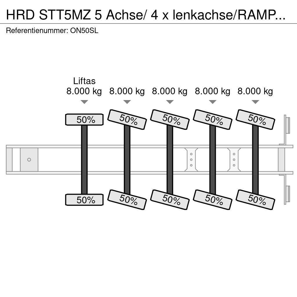 HRD STT5MZ 5 Achse/ 4 x lenkachse/RAMPEN/EXTENDABLE!! Nisko-utovarne poluprikolice
