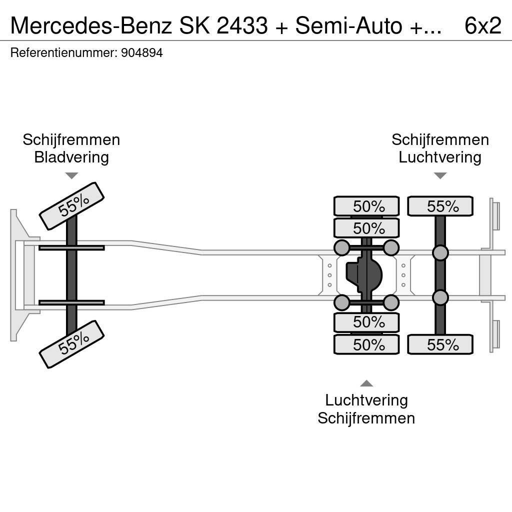 Mercedes-Benz SK 2433 + Semi-Auto + PTO + Serie 14 Crane + 3 ped Rabljene dizalice za težak teren