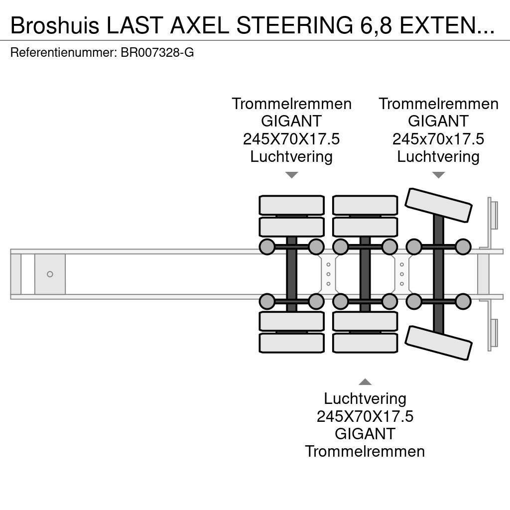 Broshuis LAST AXEL STEERING 6,8 EXTENDABLE Nisko-utovarne poluprikolice