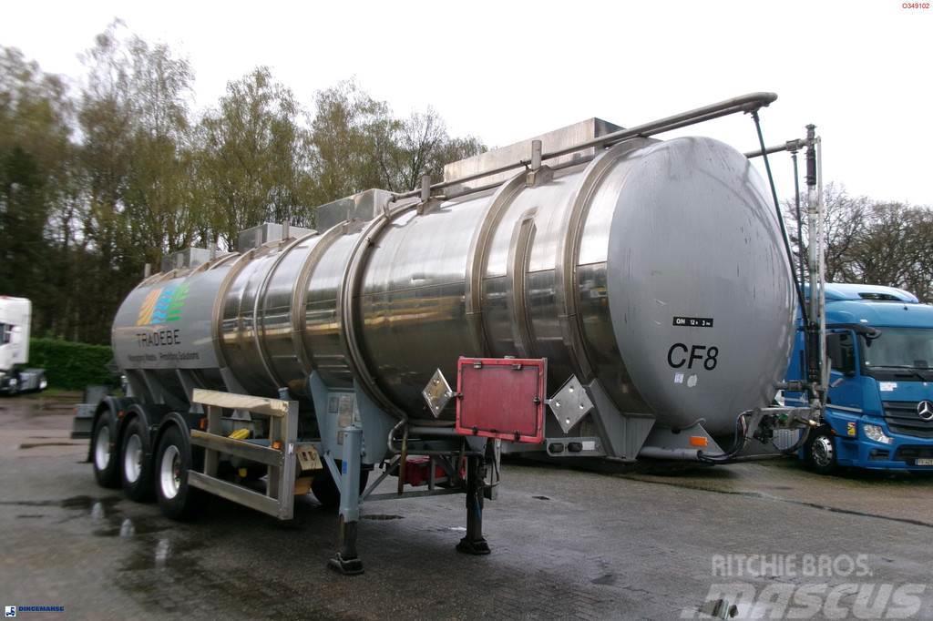  Clayton Chemical tank inox 30 m3 / 1 comp Tanker poluprikolice