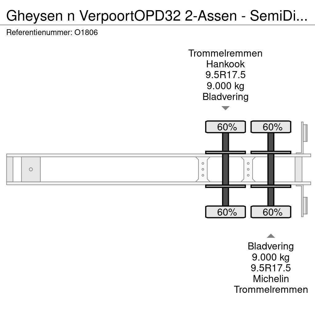  Gheysen n Verpoort OPD32 2-Assen - SemiDieplader - Nisko-utovarne poluprikolice