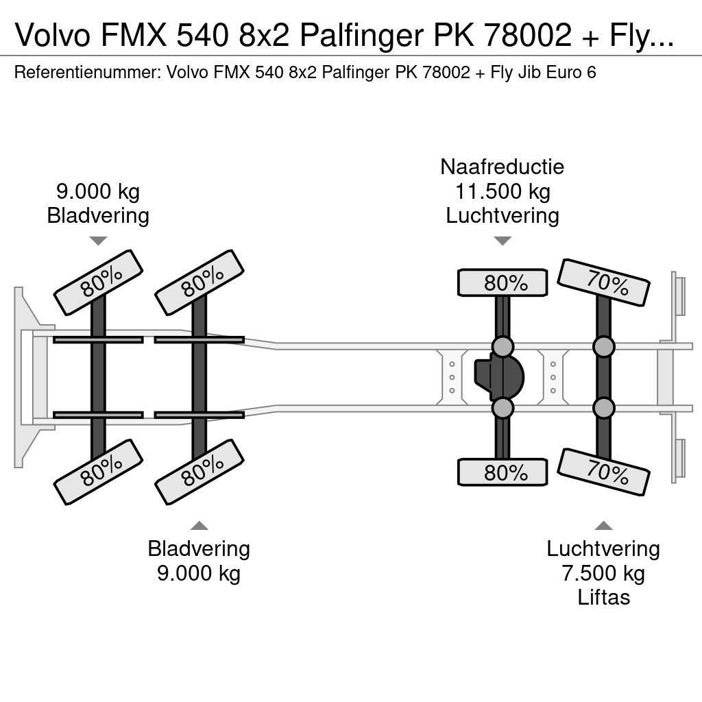 Volvo FMX 540 8x2 Palfinger PK 78002 + Fly Jib Euro 6 Rabljene dizalice za težak teren