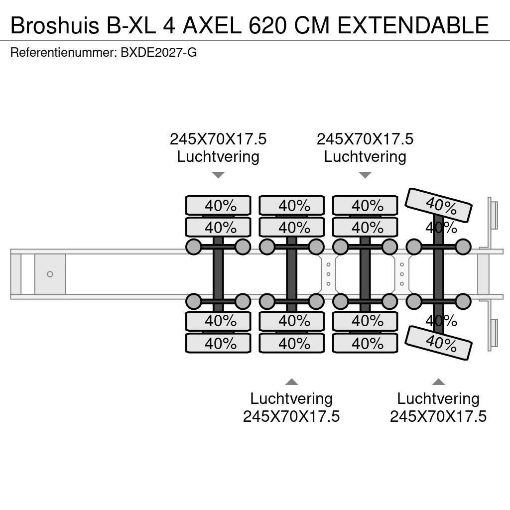Broshuis B-XL 4 AXEL 620 CM EXTENDABLE Nisko-utovarne poluprikolice