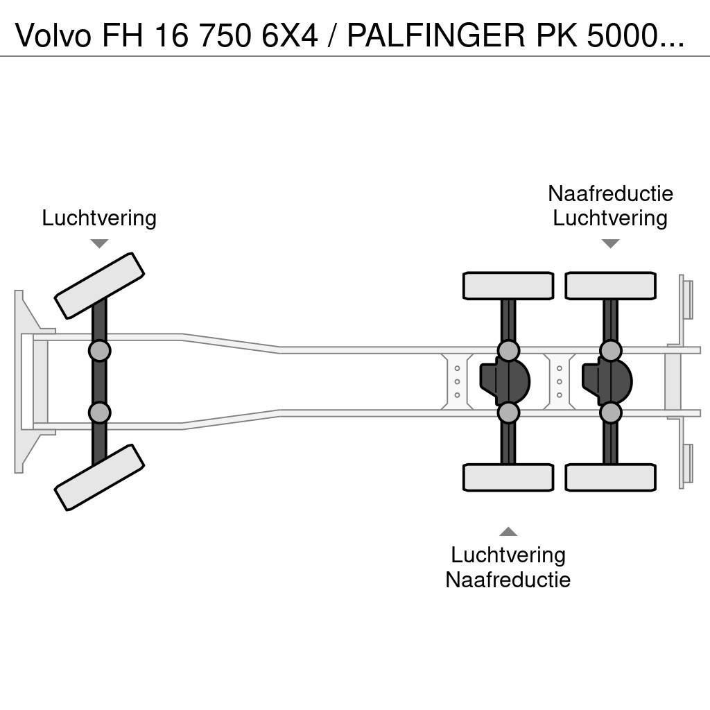 Volvo FH 16 750 6X4 / PALFINGER PK 50002 KRAAN / 50 T/M Rabljene dizalice za težak teren