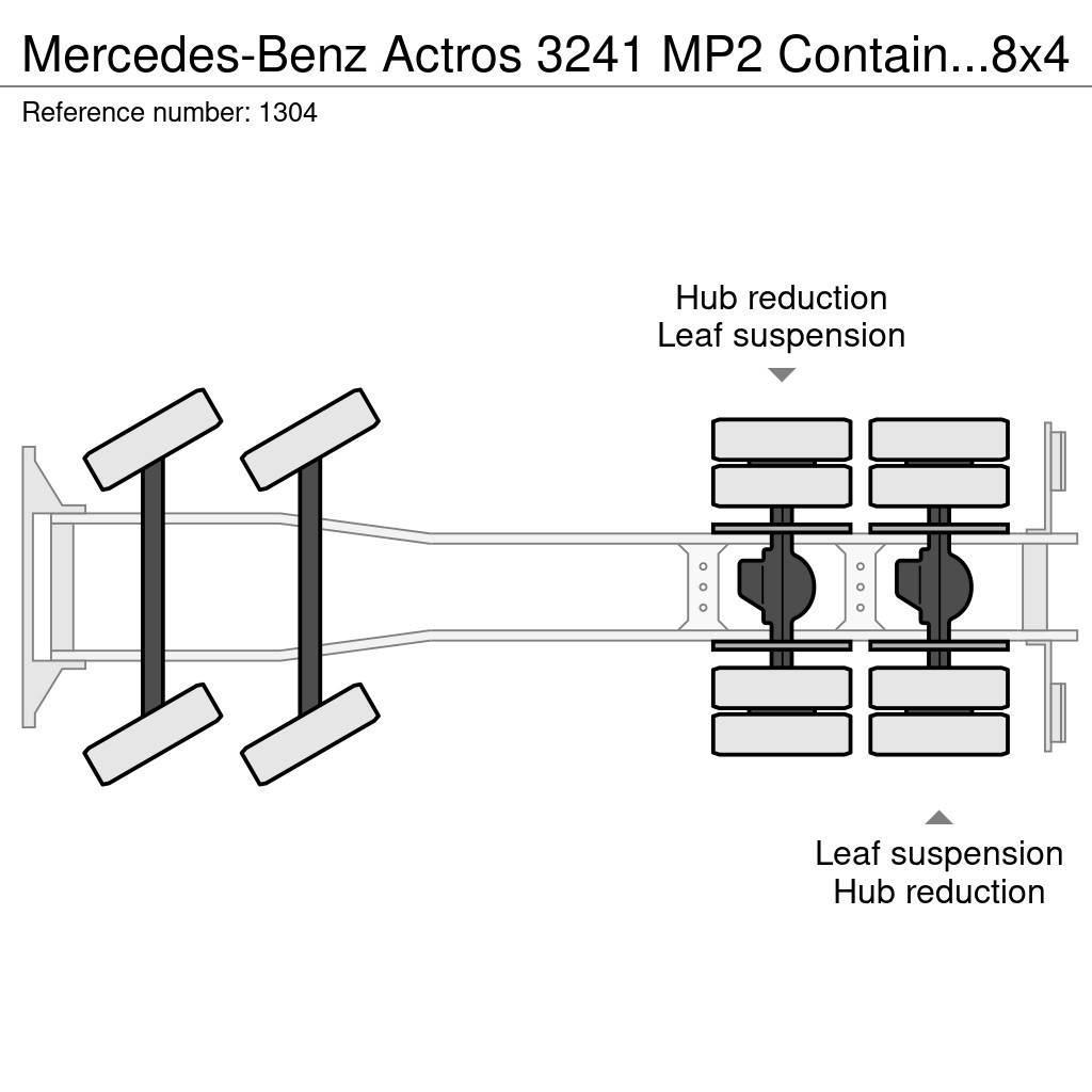 Mercedes-Benz Actros 3241 MP2 Container Hook 8x4 V6 EPS 3 Pedals Rol kiper kamioni s kukama za dizanje
