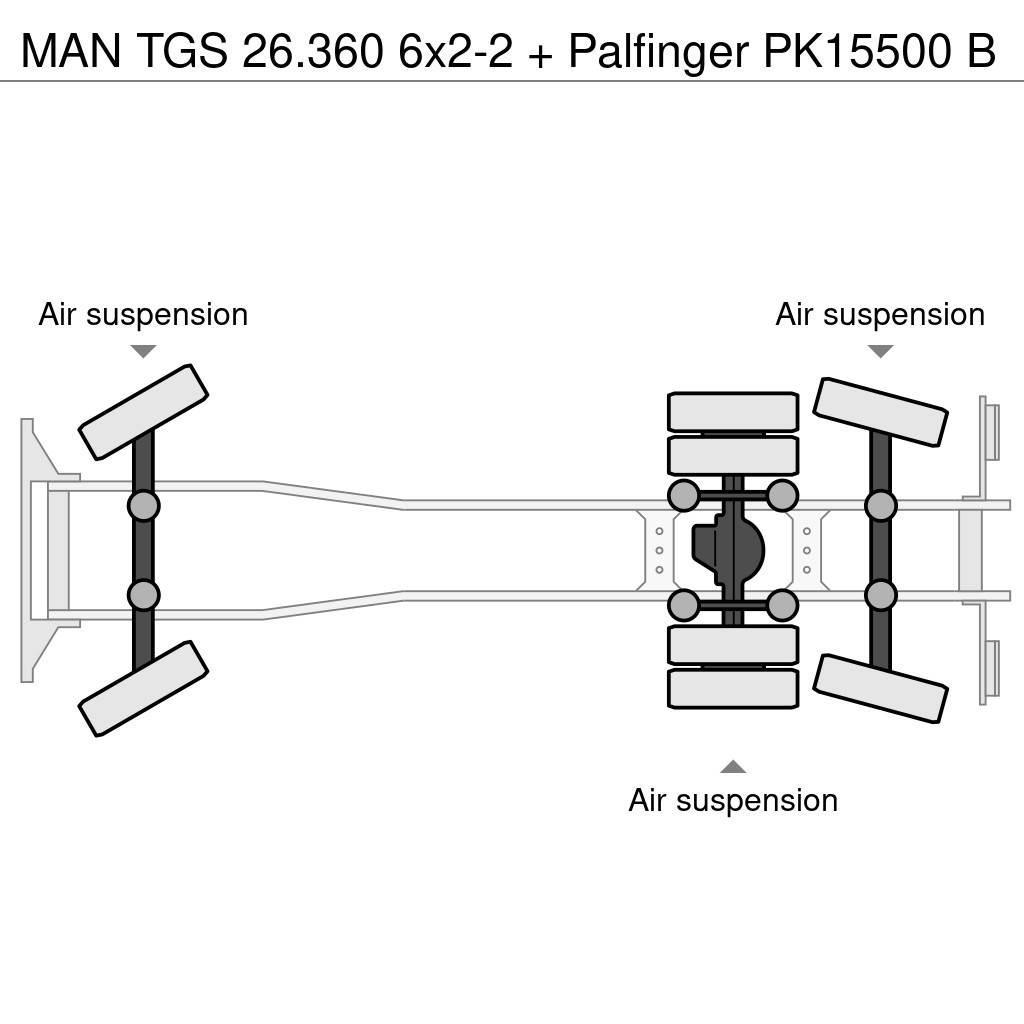 MAN TGS 26.360 6x2-2 + Palfinger PK15500 B Rabljene dizalice za težak teren