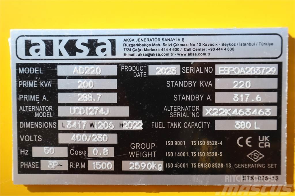 AKSA AD220 Valid inspection, *Guarantee! Diesel, 220 kV Dizel agregati