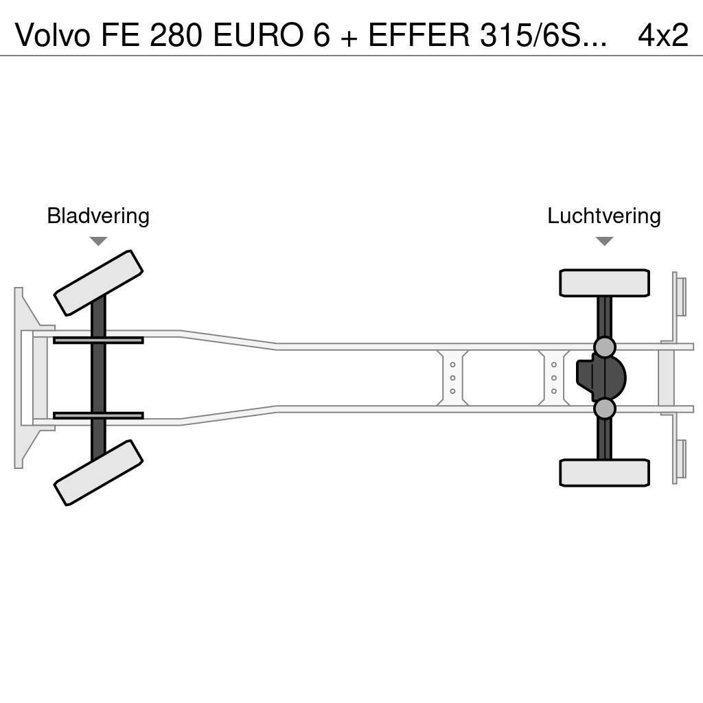 Volvo FE 280 EURO 6 + EFFER 315/6S + JIB 4S / LIER / WIN Rabljene dizalice za težak teren