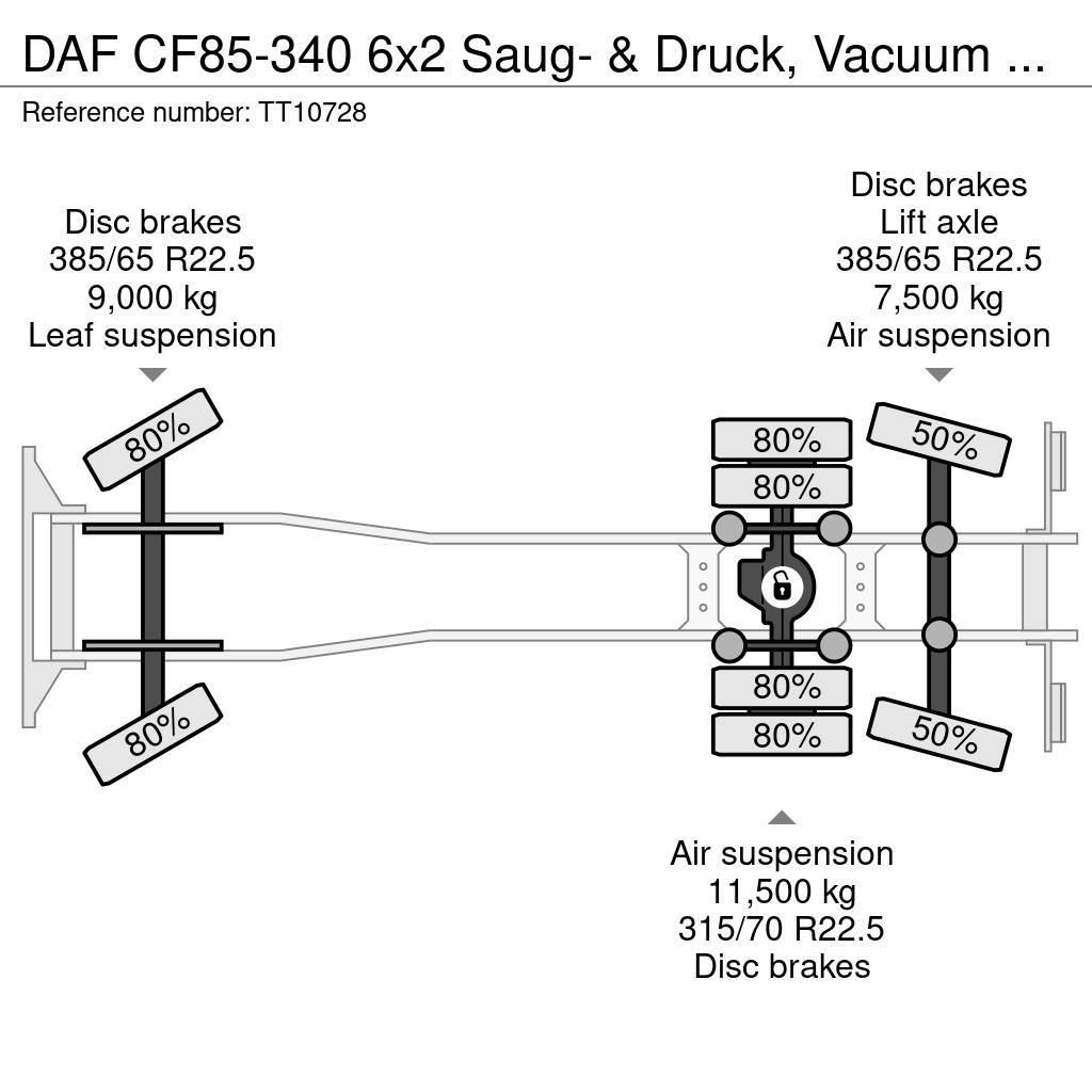 DAF CF85-340 6x2 Saug- & Druck, Vacuum 15.5 M3 NO Pump Kamioni cisterne