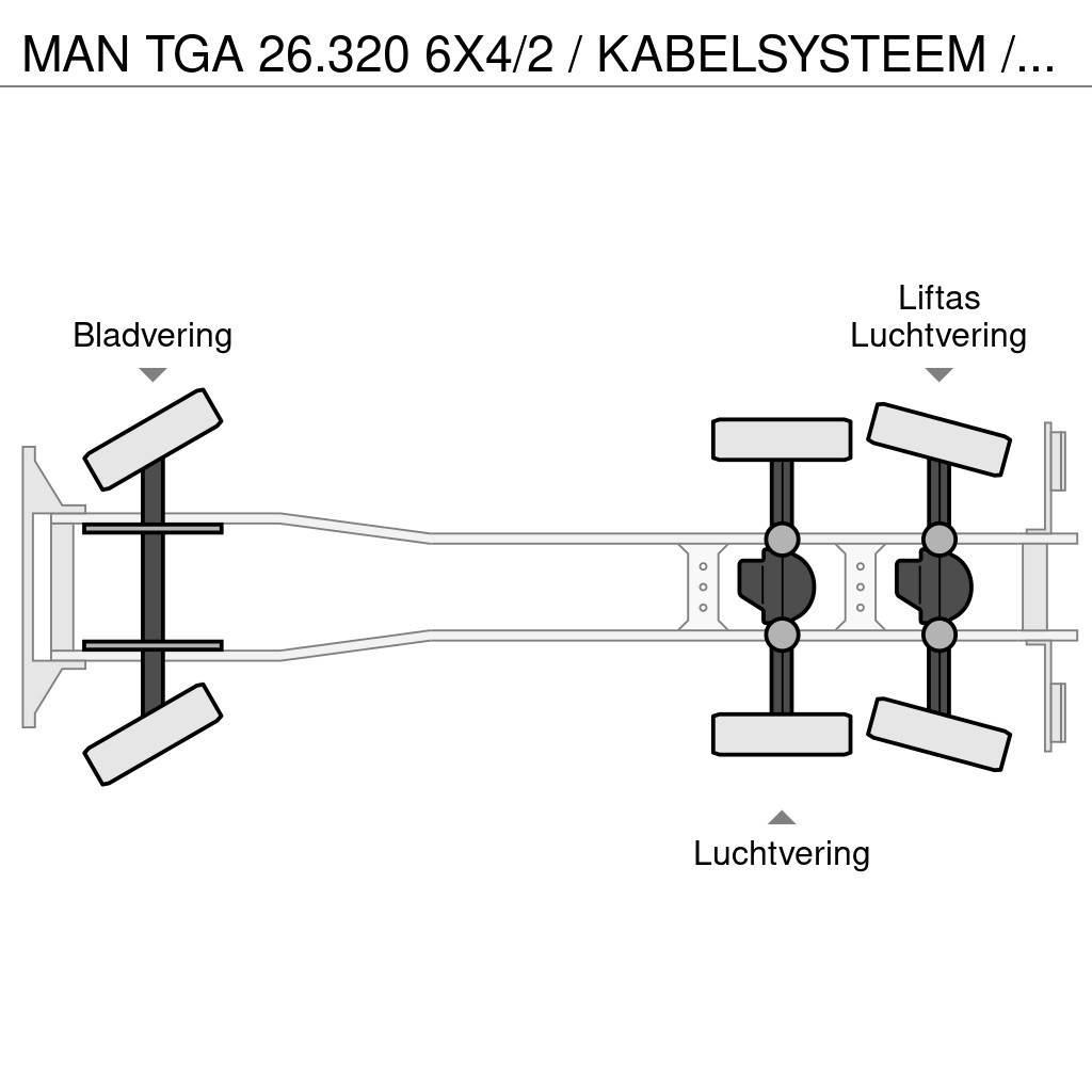 MAN TGA 26.320 6X4/2 / KABELSYSTEEM / CABLE SYSTEEM / Rol kiper kamioni s kukama za dizanje