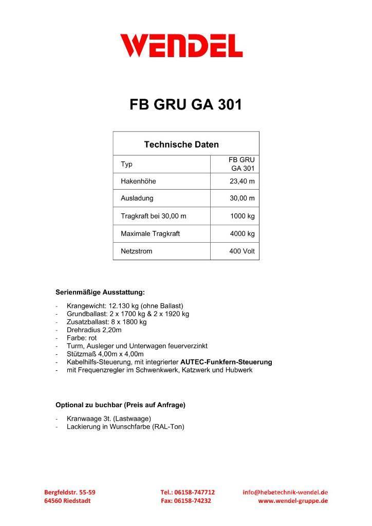 FB GRU GA 301 - Turmdrehkran - Baukran - Kran Toranjski kranovi