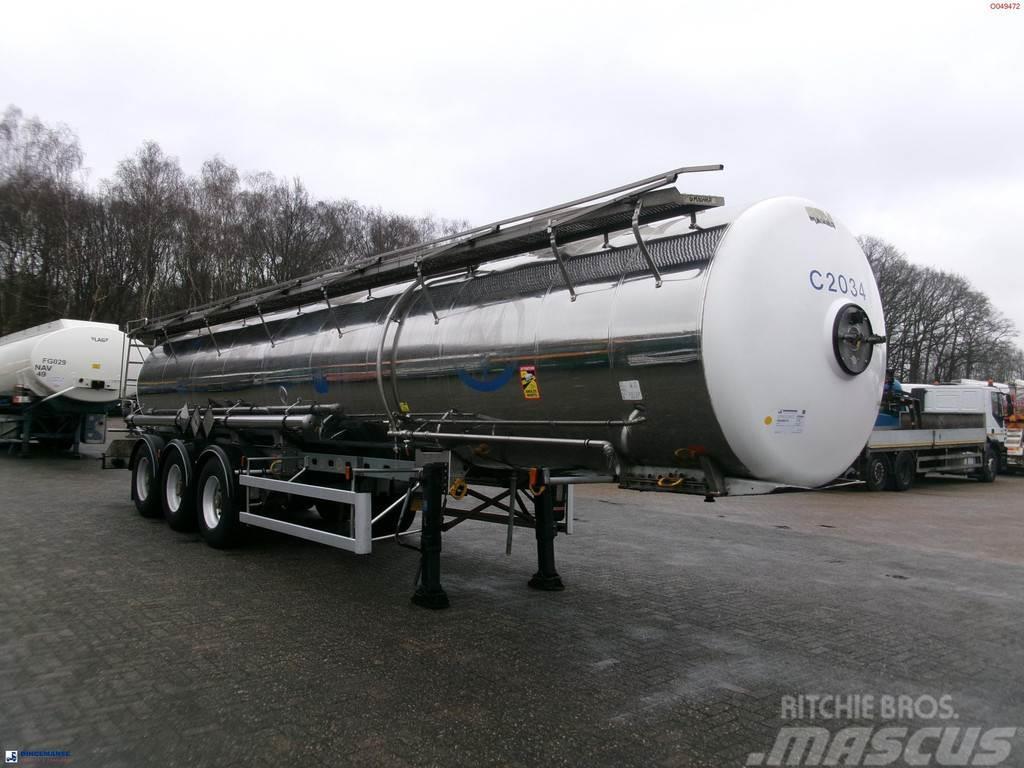 Magyar Chemical tank inox 22.5 m3 / 1 comp ADR 29-05-2024 Tanker poluprikolice