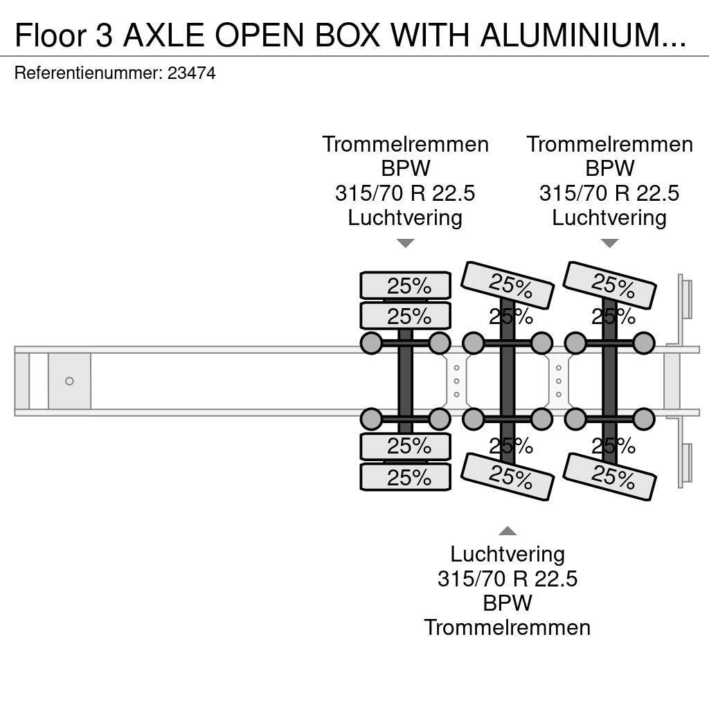 Floor 3 AXLE OPEN BOX WITH ALUMINIUM SIDE BOARDS Poluprikolice sa otvorenim sandukom