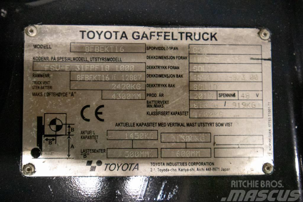 Toyota 8FBEKT16, välutrustad motviktstruck m nytt batteri Električni viličari