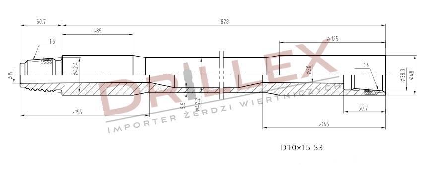 Vermeer D7x11, D9x13, D10x15 S3  Drill pipes, Żerdzie Oprema za vodoravno usmjerenje bušenja