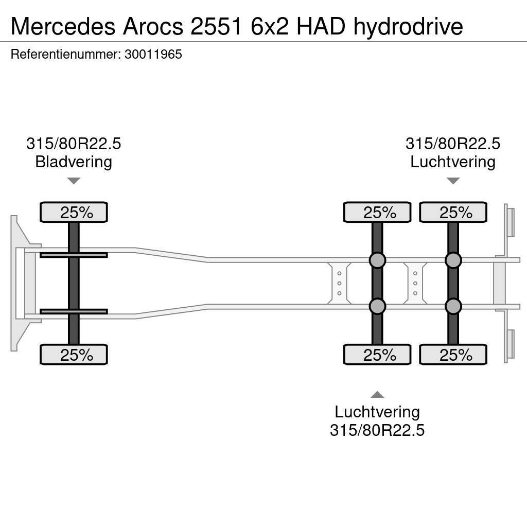 Mercedes-Benz Arocs 2551 6x2 HAD hydrodrive Kamioni-šasije