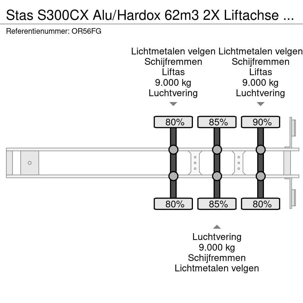 Stas S300CX Alu/Hardox 62m3 2X Liftachse Alcoa LED Kiper poluprikolice
