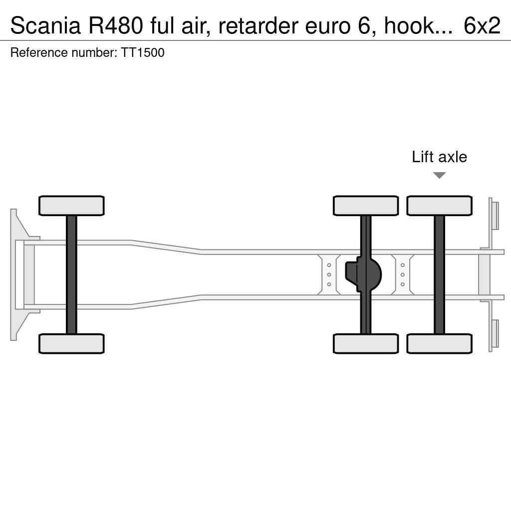 Scania R480 ful air, retarder euro 6, hooklift Rol kiper kamioni s kukama za dizanje