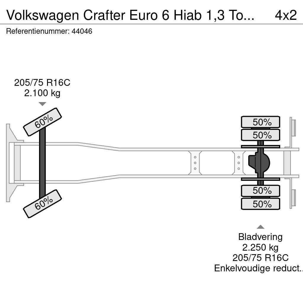 Volkswagen Crafter Euro 6 Hiab 1,3 Tonmeter laadkraan Kipper Kiper kamioni