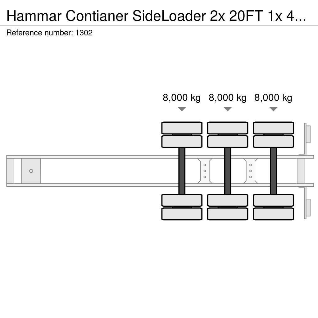 Hammar Contianer SideLoader 2x 20FT 1x 40FT Kontejnerske poluprikolice