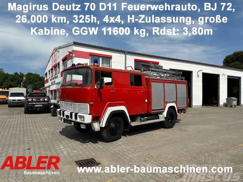 Magirus Deutz 70 D11 Feuerwehrauto 4x4 H-Zulassung Sanduk kamioni