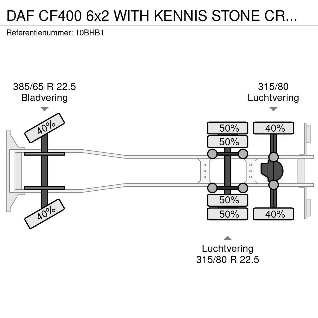 DAF CF400 6x2 WITH KENNIS STONE CRANE EURO 6 Rabljene dizalice za težak teren