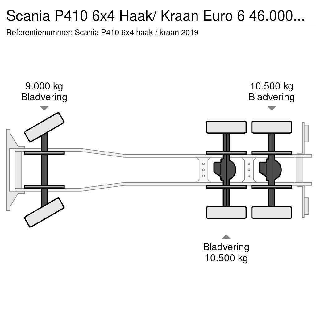 Scania P410 6x4 Haak/ Kraan Euro 6 46.000km ! Retarder Rol kiper kamioni s kukama za dizanje