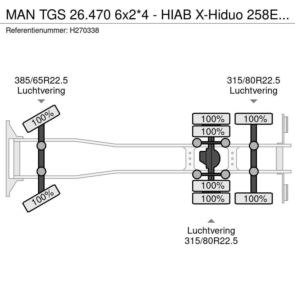 MAN TGS 26.470 6x2*4 - HIAB X-Hiduo 258E-7 Crane/Grua/ Rabljene dizalice za težak teren