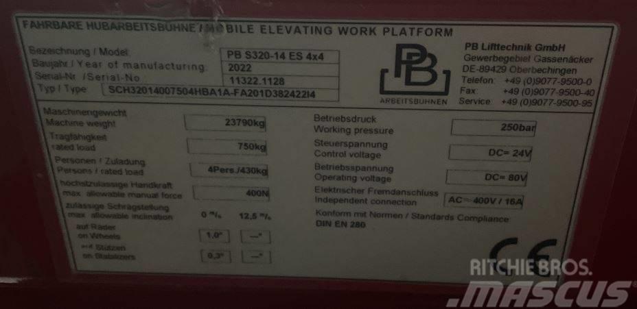 PB S320-14 4x4, high rack lift, 32m,like Holland Lift Škaraste platforme