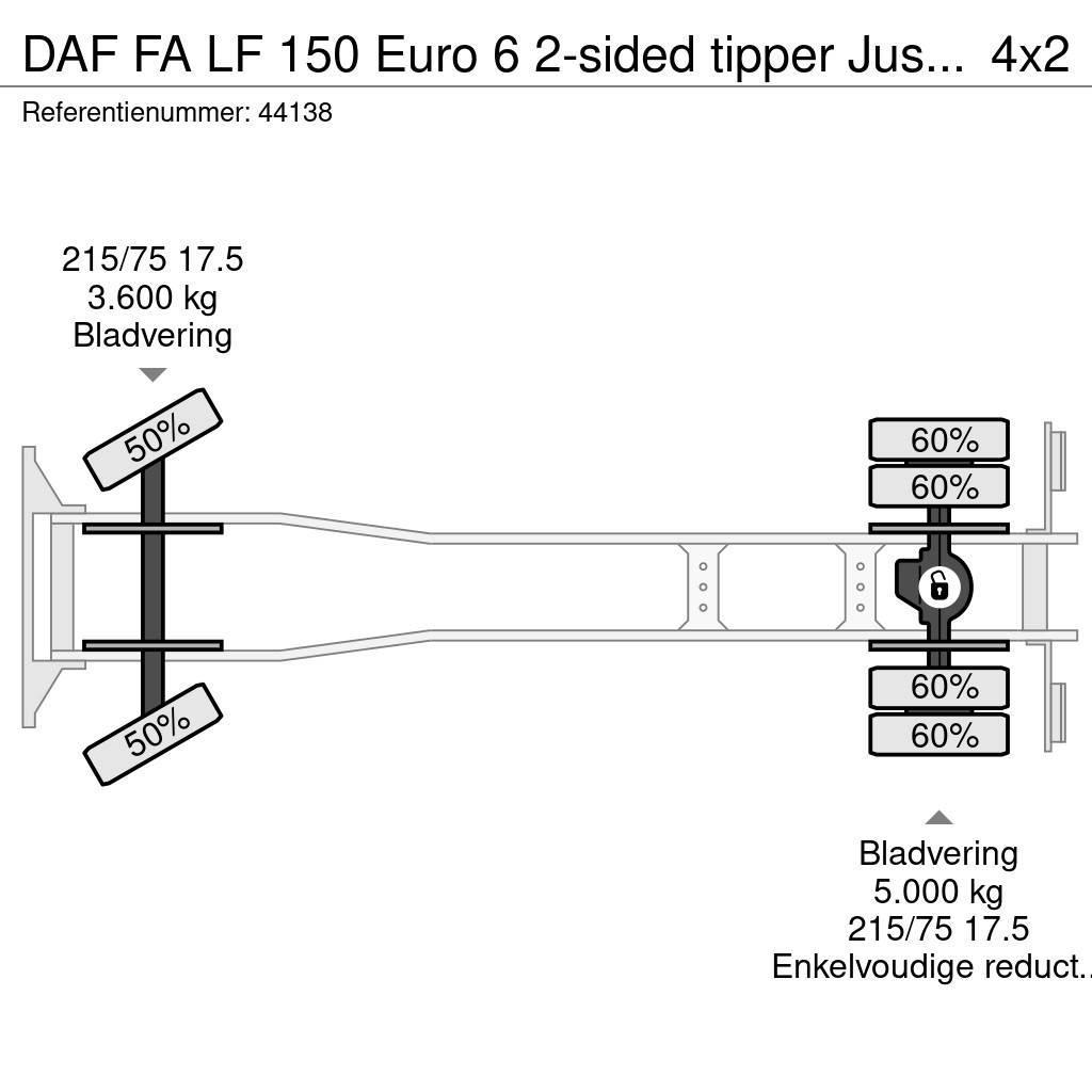 DAF FA LF 150 Euro 6 2-sided tipper Just 94.317 km! Kamioni sa ceradom