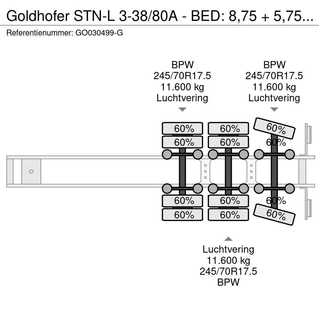 Goldhofer STN-L 3-38/80A - BED: 8,75 + 5,75 METER Nisko-utovarne poluprikolice