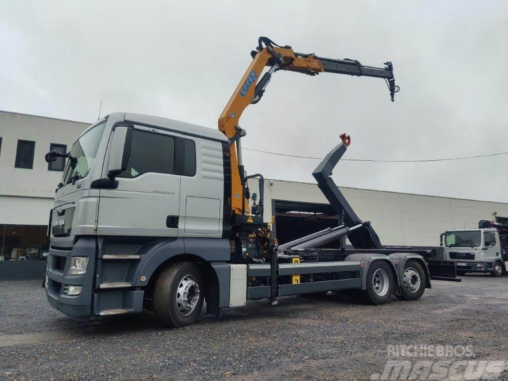 MAN TGX 26.400 Euro5 containersysteem kraan Effer 145 Rol kiper kamioni s kukama za dizanje