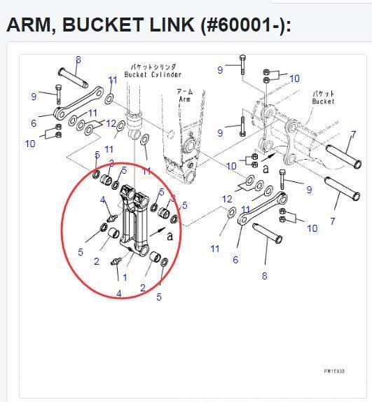 Komatsu PC300 LINK ASSY 207-70-00480 Utovarne korpe