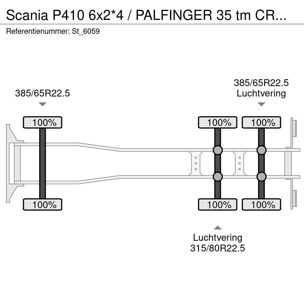 Scania P410 6x2*4 / PALFINGER 35 tm CRANE + WINCH Kamioni sa kranom