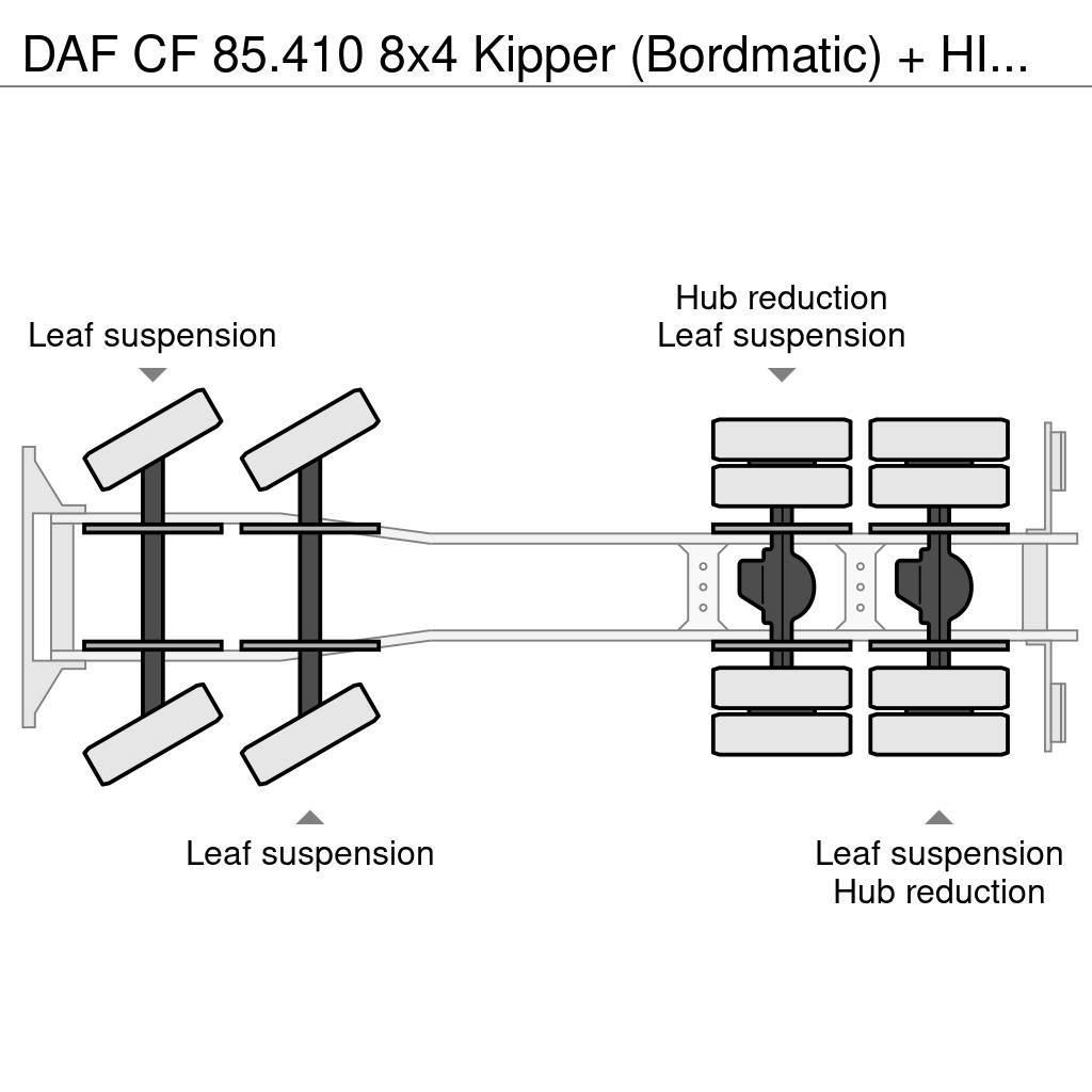 DAF CF 85.410 8x4 Kipper (Bordmatic) + HIAB 211 EP- 3 Kiper kamioni