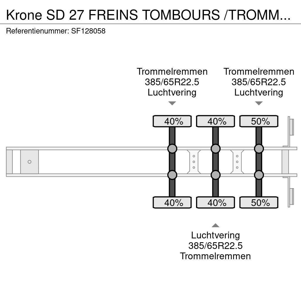 Krone SD 27 FREINS TOMBOURS /TROMMELREMMEN Poluprikolice sa otvorenim sandukom