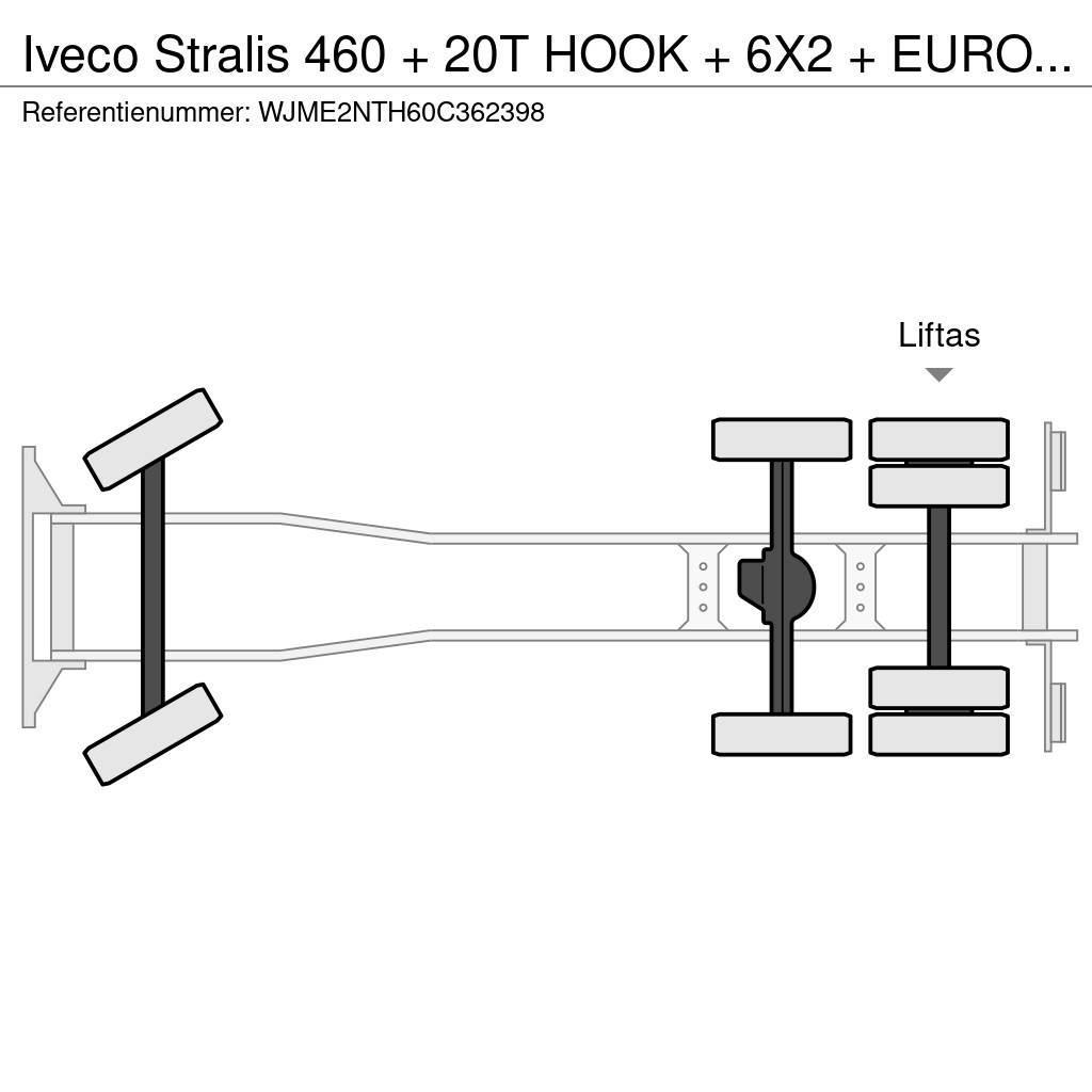 Iveco Stralis 460 + 20T HOOK + 6X2 + EURO 6 + 12 PC IN S Rol kiper kamioni s kukama za dizanje