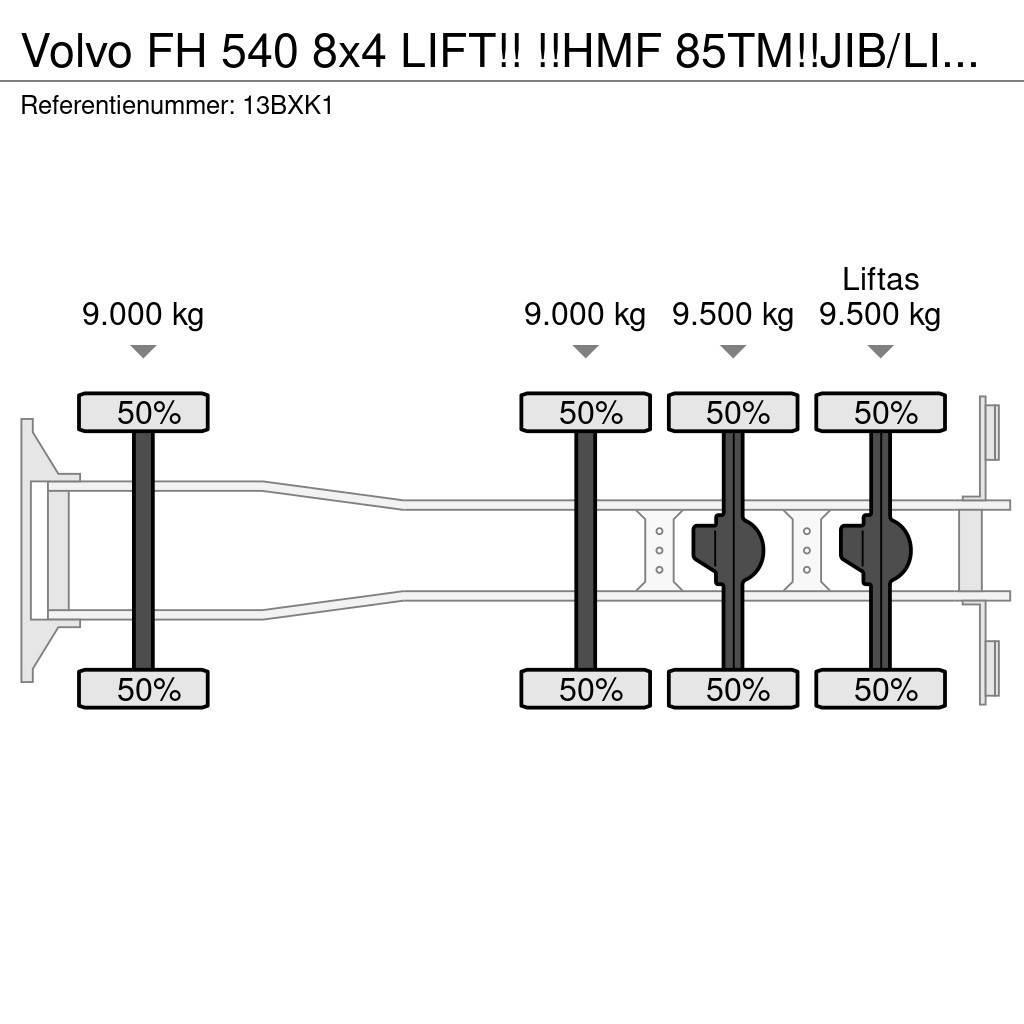 Volvo FH 540 8x4 LIFT!! !!HMF 85TM!!JIB/LIER/WINCH!!2018 Rabljene dizalice za težak teren