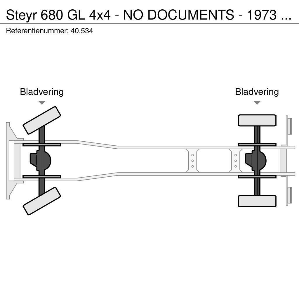 Steyr 680 GL 4x4 - NO DOCUMENTS - 1973 - 40.534 Kamioni sa otvorenim sandukom