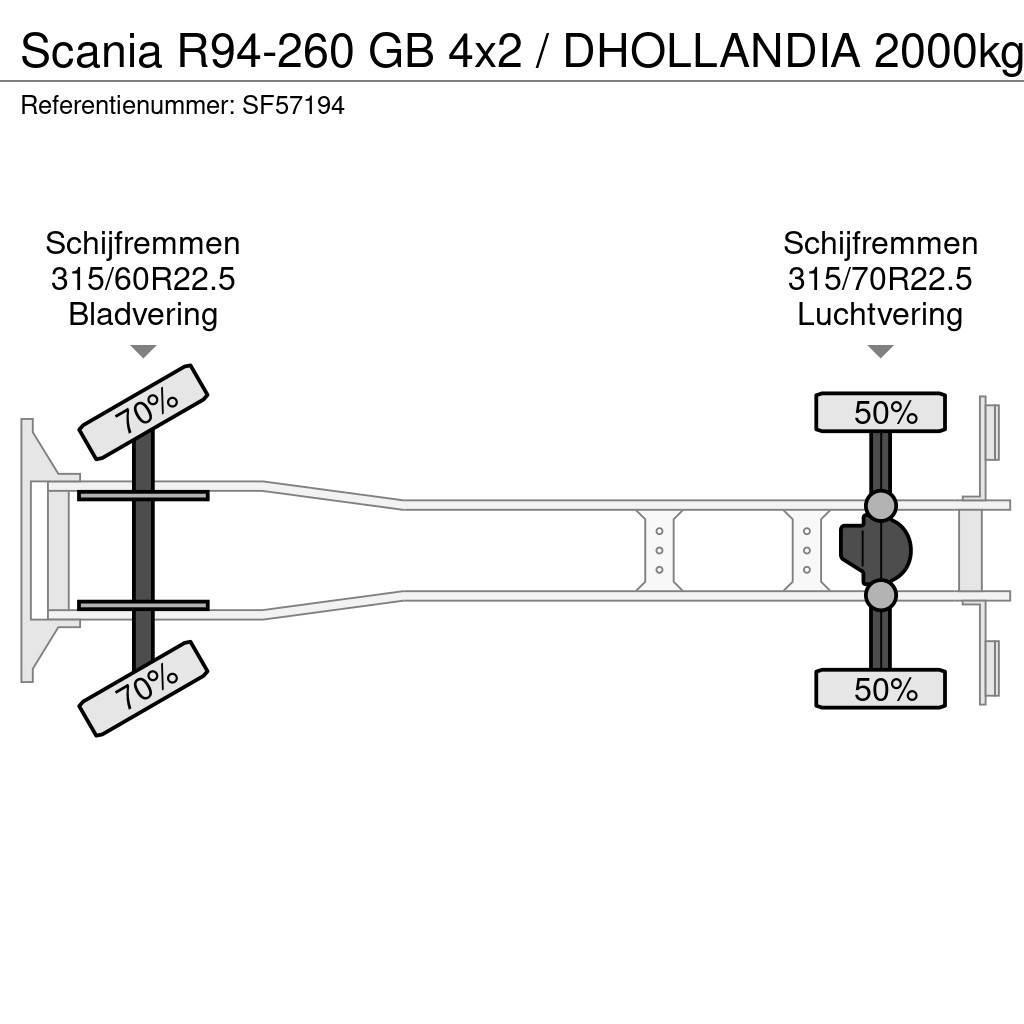 Scania R94-260 GB 4x2 / DHOLLANDIA 2000kg Kamioni sa ceradom