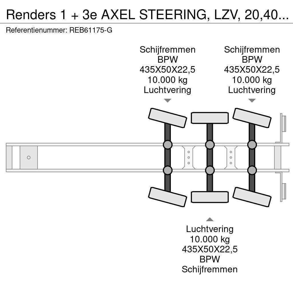 Renders 1 + 3e AXEL STEERING, LZV, 20,40,45 FT Kontejnerske poluprikolice