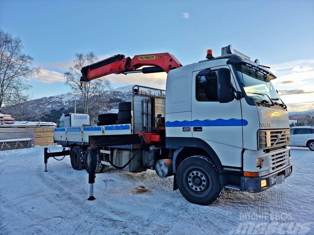 Volvo FH12 420 *6x2 *PALFINGER PK 32080 *FULL STEEL *VID Kamioni sa otvorenim sandukom