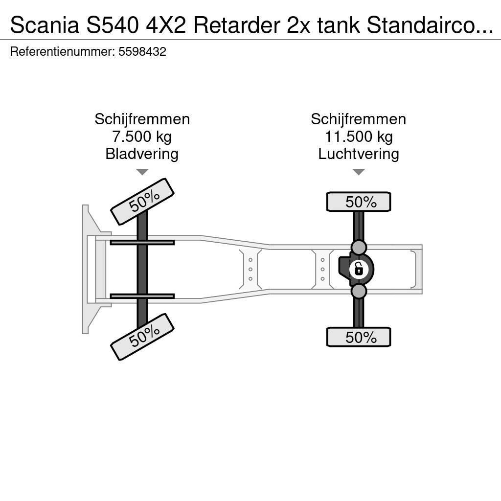 Scania S540 4X2 Retarder 2x tank Standairco LED German tr Traktorske jedinice