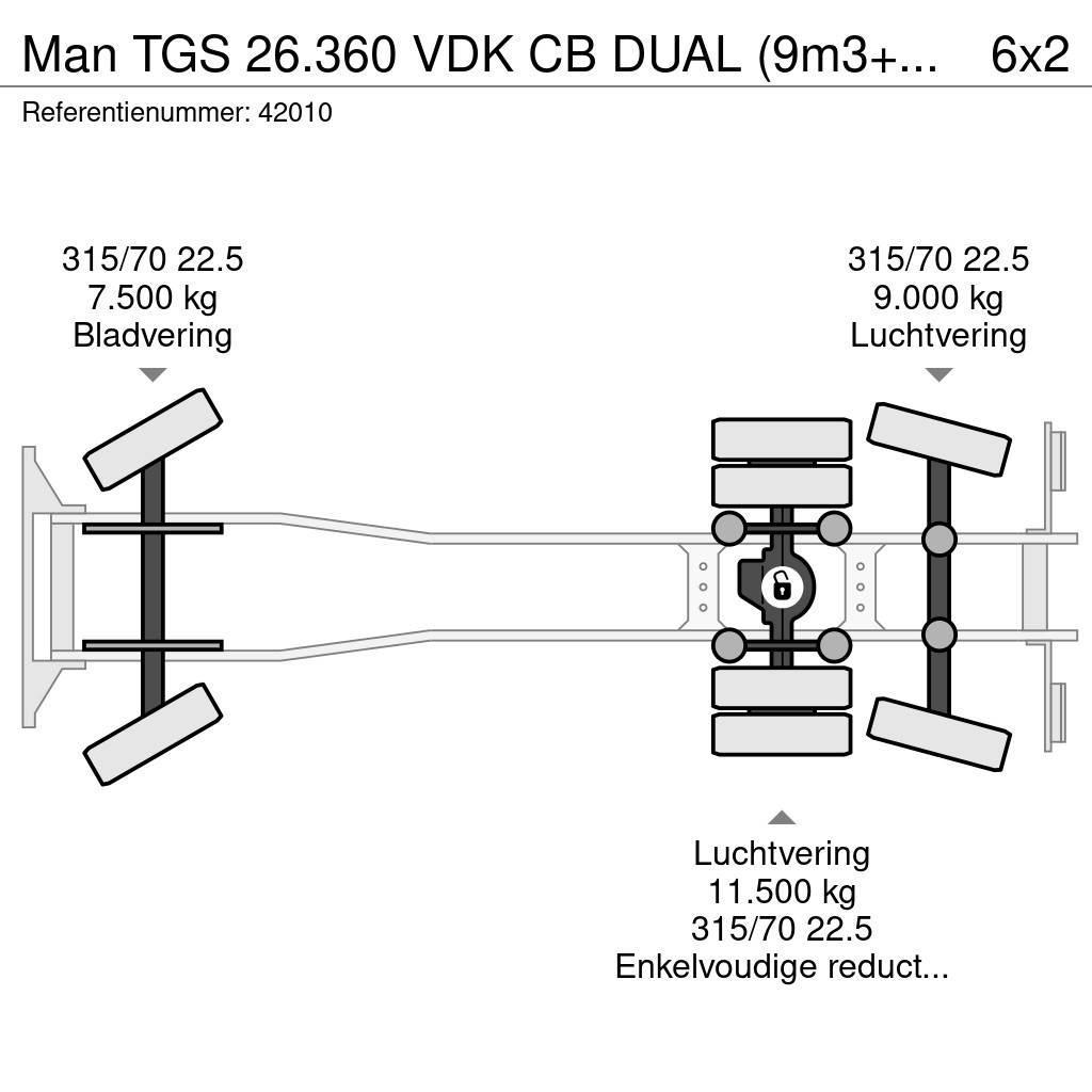 MAN TGS 26.360 VDK CB DUAL (9m3+13m3) SULO weighing sy Kamioni za otpad