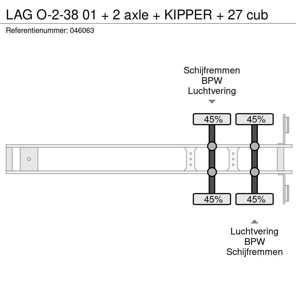 LAG O-2-38 01 + 2 axle + KIPPER + 27 cub Kiper poluprikolice