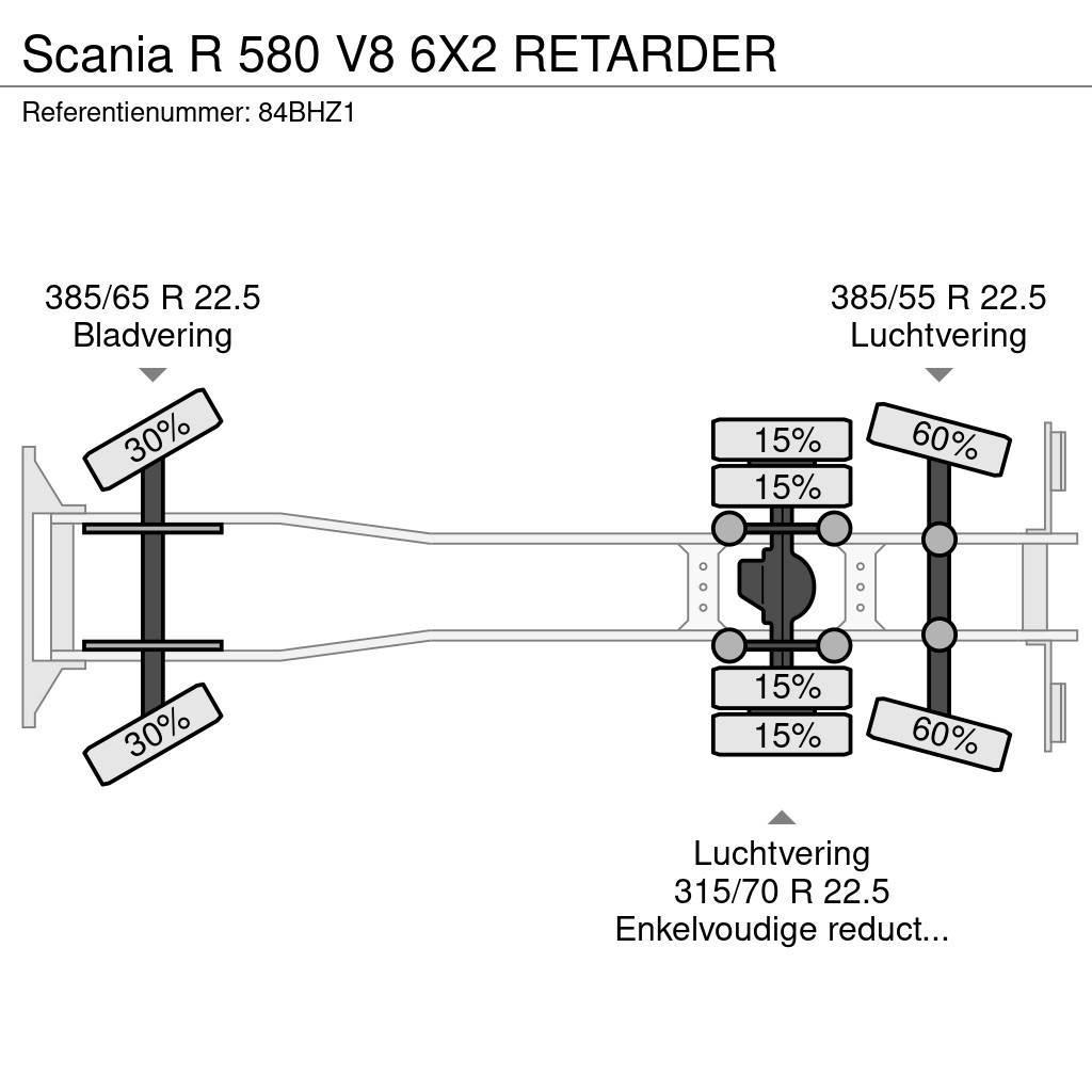 Scania R 580 V8 6X2 RETARDER Kamioni-šasije